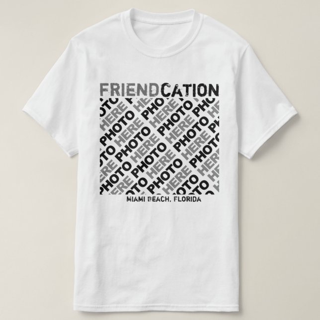 Friendcation stellen Ihren eigenen weißen T - T-Shirt (Design vorne)