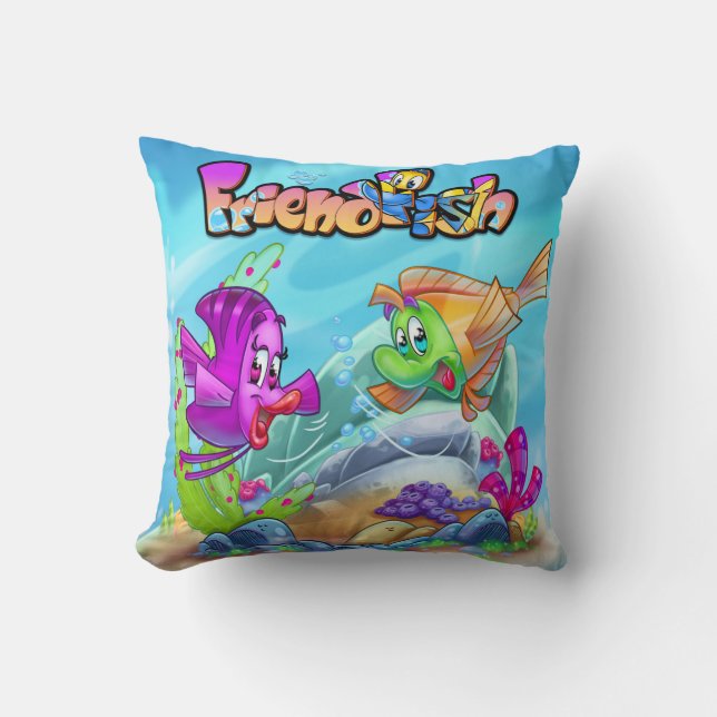 FriendFisch niedlicher Cartoon Fisch Fleece Blanke Kissen (Vorderseite)