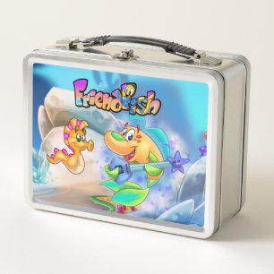 FriendFisch niedlicher Cartoon Fischlunchbox Metall Brotdose