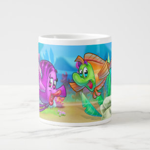 FriendFisch niedlicher Cartoon  Jumbo-Tasse