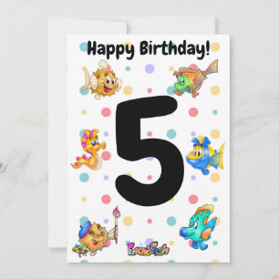 FriendFish mignon dessin animé carte d'anniversair