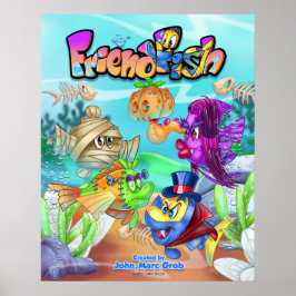 FriendFish mignon dessin animé poster de poisson