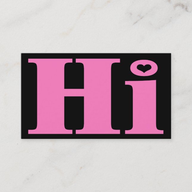 Friendly.All purpose.HI.Introduction call card. Telefonnummerkarte (Vorderseite)