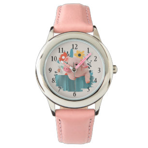 Friendly Baby Pig Niedliche Kleintiere Armbanduhr