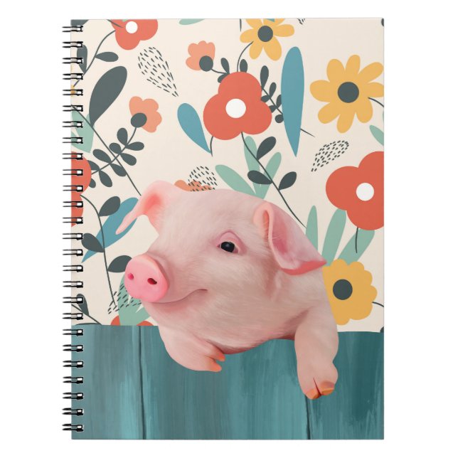 Friendly Baby Pig | Niedliches Baby Notizblock (Vorderseite)