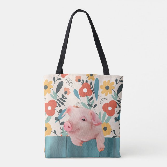 Friendly Baby Pig | Niedliches Baby Tasche (Rückseite)