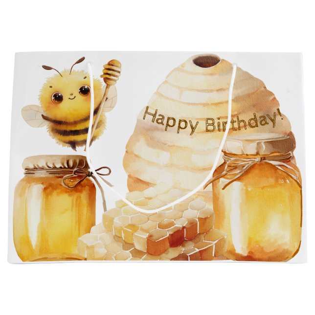 Friendly Bee Gift Bag Große Geschenktüte (Vorderseite)