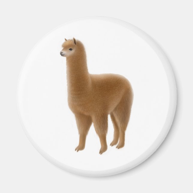 Friendly Brown Alpaca Magnet (Vorne)