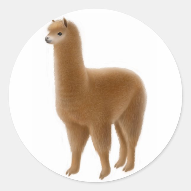 Friendly Brown Alpaca Sticker (Vorderseite)