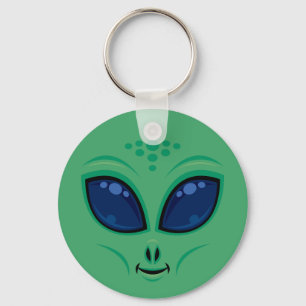 Friendly Cartoon Alien Face Schlüsselanhänger