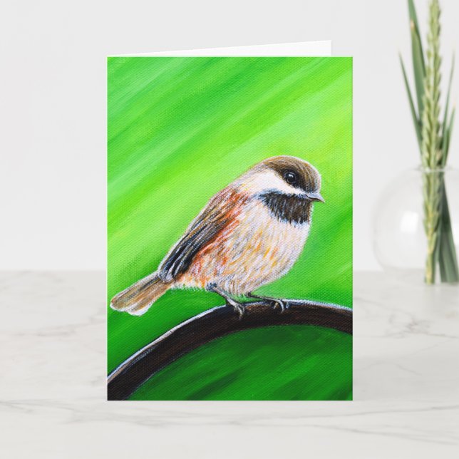 Friendly Chickadee Painting Karte (Vorderseite)