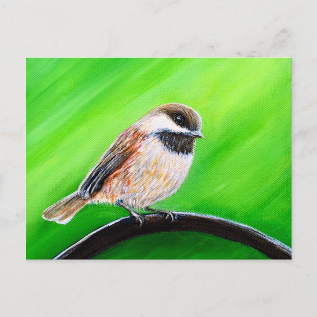 Friendly Chickadee Painting Postkarte (Vorderseite)