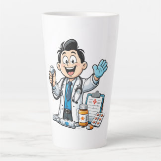 Friendly Doctor Mascot Medical Cartoon Design Milchtasse