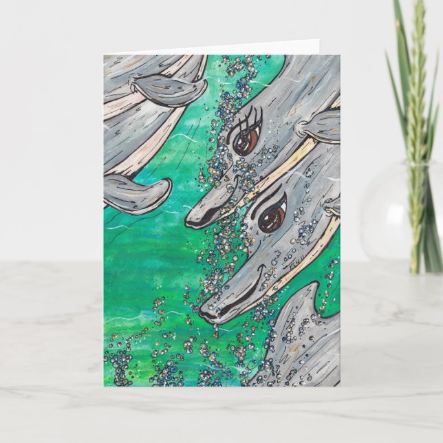 Friendly Dolphin Pod Karte (Vorderseite)