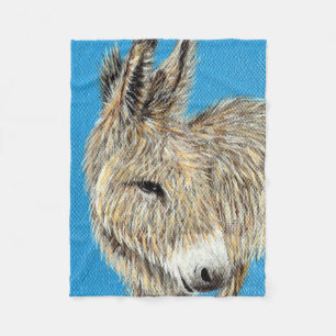 Friendly Donkey Painting Fleecedecke