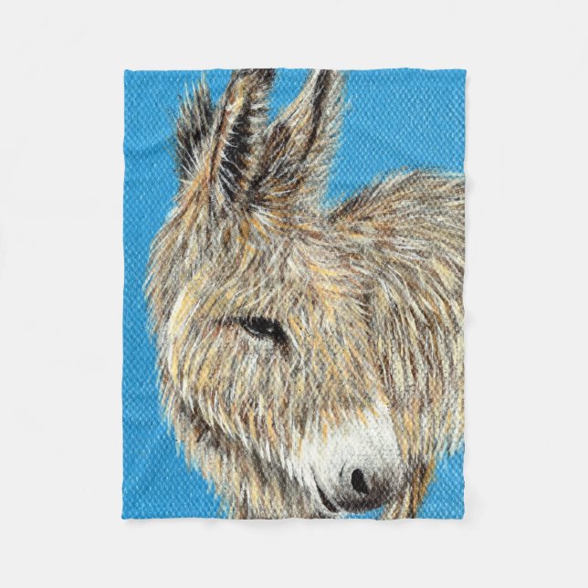 Friendly Donkey Painting Fleecedecke (Vorderseite)