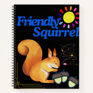 Friendly Eichhörnchen ist Ansammlung Nüsse Notizbuch