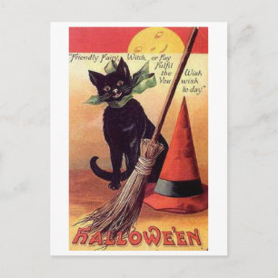 Friendly Fairy Vintag Halloween Postkarte
