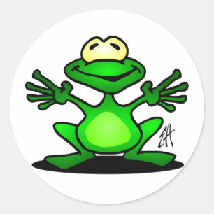 Friendly Frog Runder Aufkleber