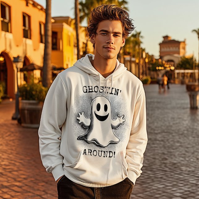 Friendly Ghost - Ghostin' Around Retro Design Hoodie (Von Creator hochgeladen)