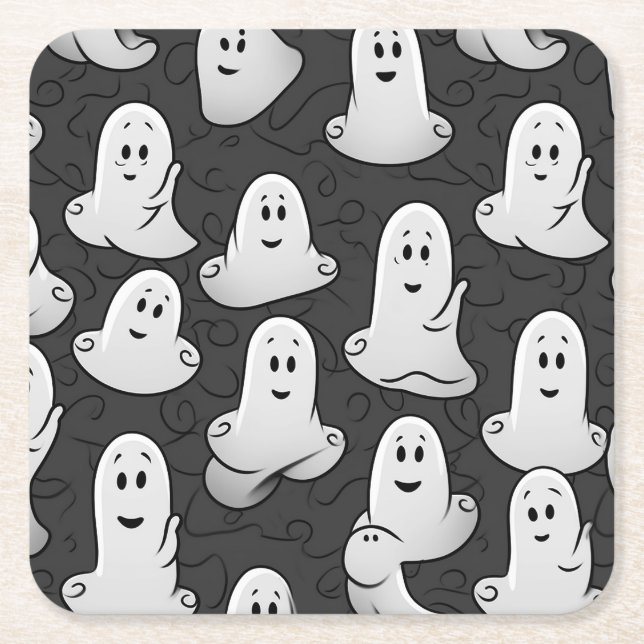 Friendly Ghost Rechteckiger Pappuntersetzer (Vorderseite)