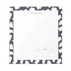 Friendly Ghosts Halloween Pattern Notizblock