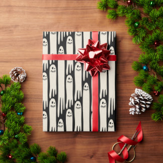 Friendly Ghosts on Cream and Pink – Halloween Patt Geschenkpapier