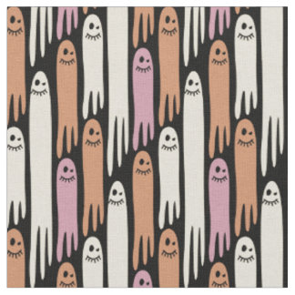 Friendly Ghosts retro colors on black – Halloween  Stoff