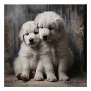 Friendly Great Pyrenees Puppy Dogs 004 - Raimon P Poster