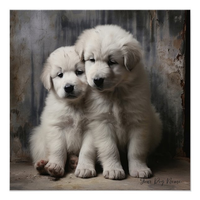 Friendly Great Pyrenees Puppy Dogs 004 - Raimon P Poster (Vorderseite)