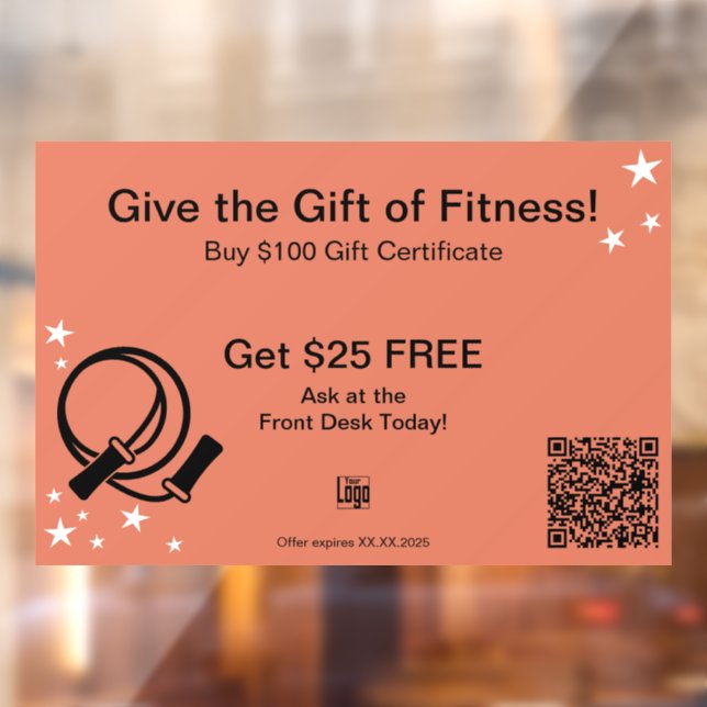 Friendly Gym Weihnachtsgeschenkgutschein Werbeakti Fensteraufkleber (Blatt 2)