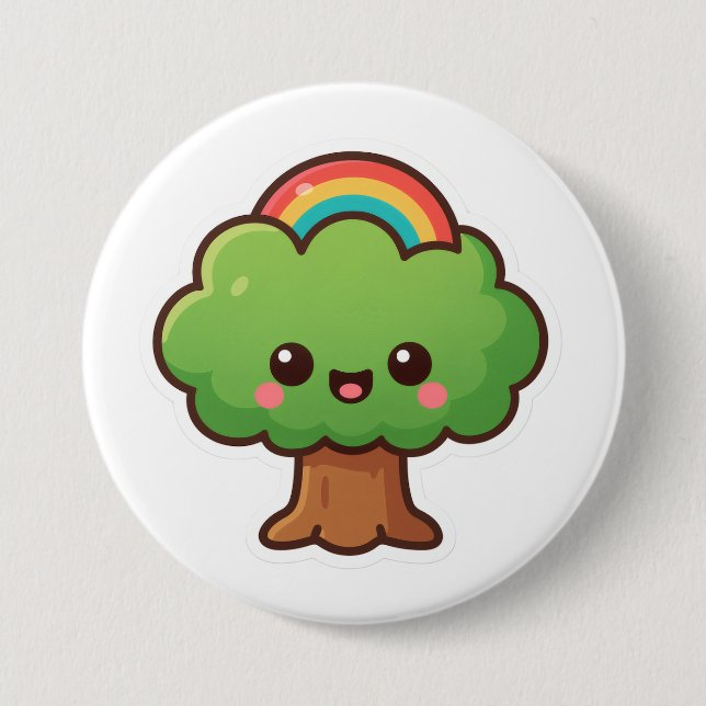 Friendly Kawaii Tree Button (Vorderseite)