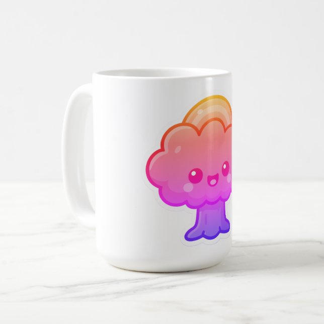 Friendly Kawaii Tree Kaffeetasse (Vorderseite Links)