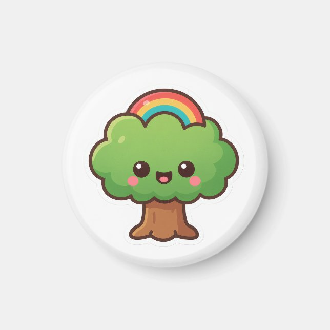 Friendly Kawaii Tree Magnet (Vorne)