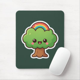 Friendly Kawaii Tree Mousepad
