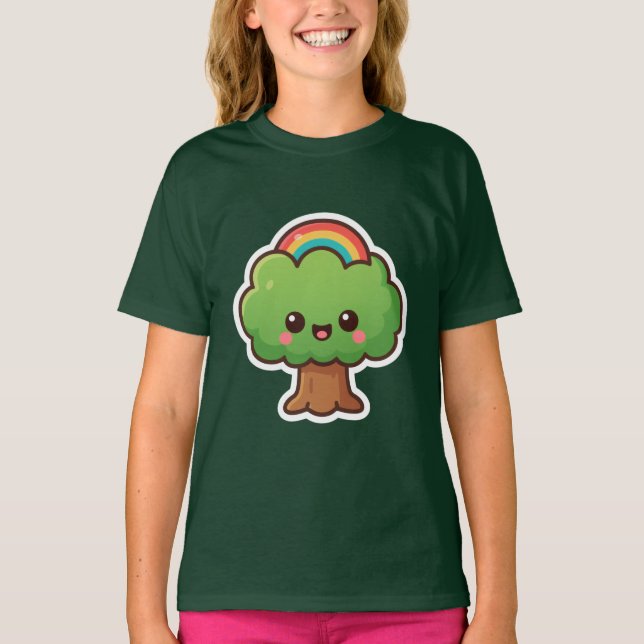 Friendly Kawaii Tree T-Shirt (Vorderseite)
