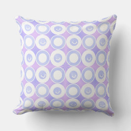 Friendly lächelt Aquamarine Lila Blueberry White Kissen
