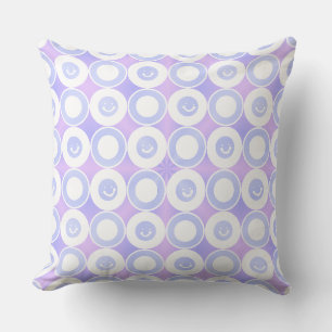 Friendly lächelt Aquamarine Lila Blueberry White Kissen
