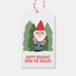 Friendly Mushroom Gnome Santa Trees Weihnachtself Geschenkanhänger