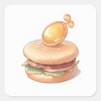 Friendly Pastel Illustration Quadratischer Aufkleber