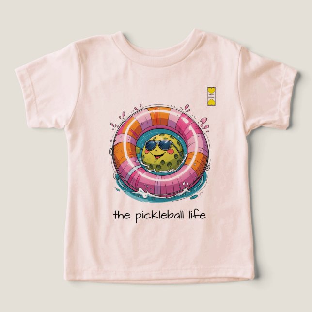 Friendly Pickleball-Herzen-Logo mit lustigem Chara (Design Vorderseite)