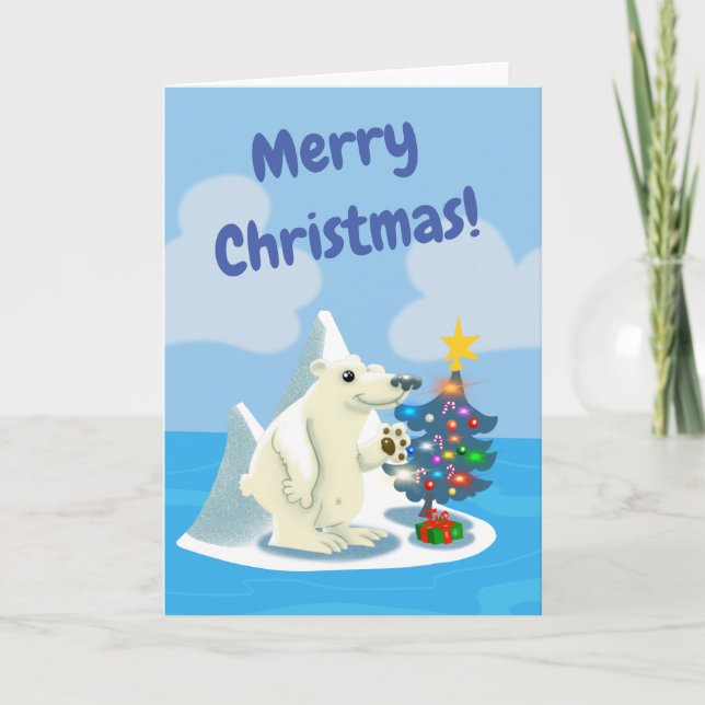Friendly Polar Bear Feiertagskarte (Vorderseite)