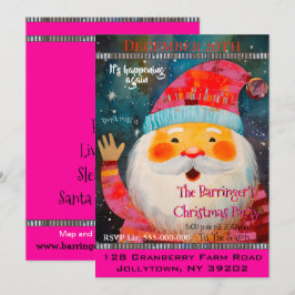 Friendly Santa Claus Happy Christmas Party Einladung
