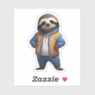 Friendly Sloth Illustration Aufkleber