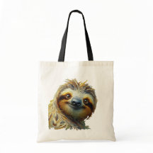 Friendly Sloth Tote Bag Ölgemälde