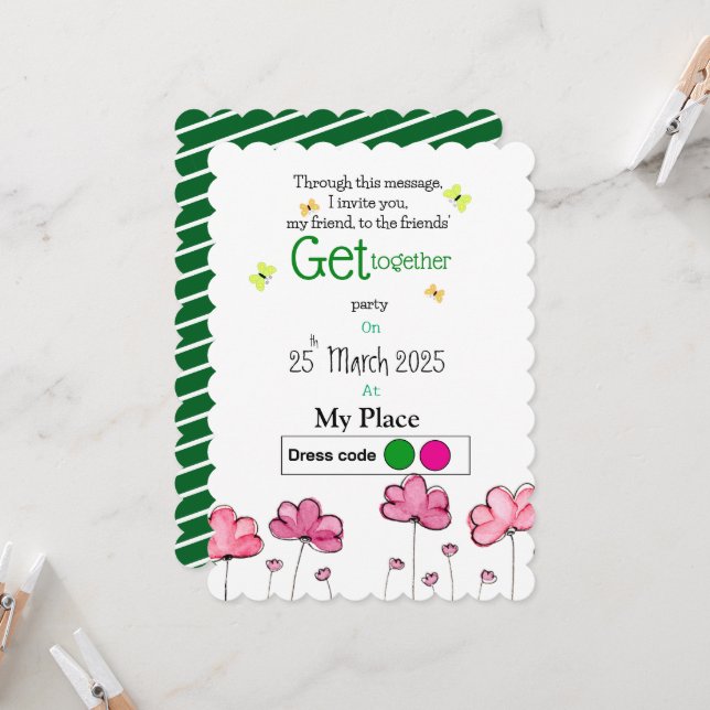 Friendly Spring Einladung (Vorderseite/Rückseite Beispiel)