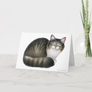 Friendly Tabby Cat Card Karte