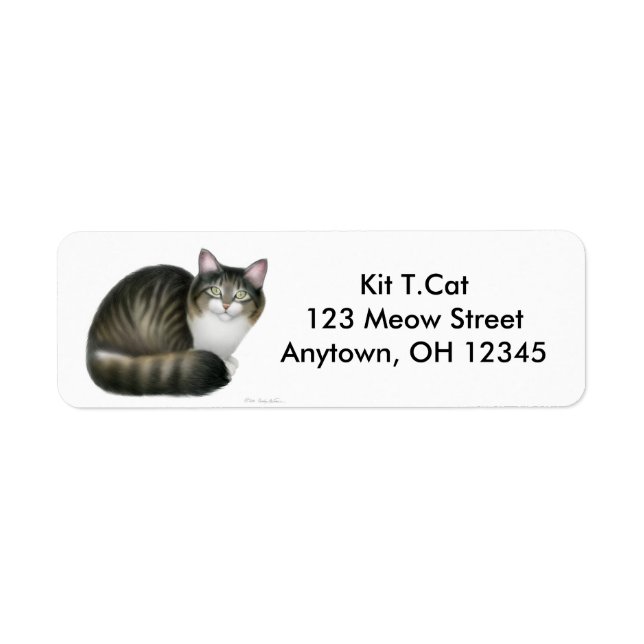 Friendly Tabby Cat Label (Vorne)
