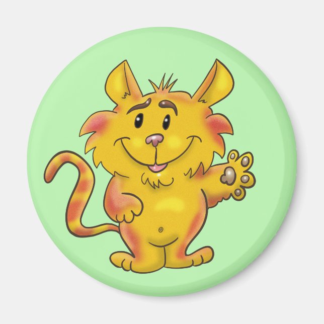 Friendly Tabby Cat Magnet (Vorne)
