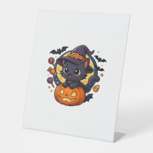 Friendly Witch Hat Cat Niedlich Pastel Kawaii Hall Sockelschild